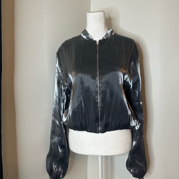 Silver Metallic Jacket and Pants Set - Picture 3 of 5